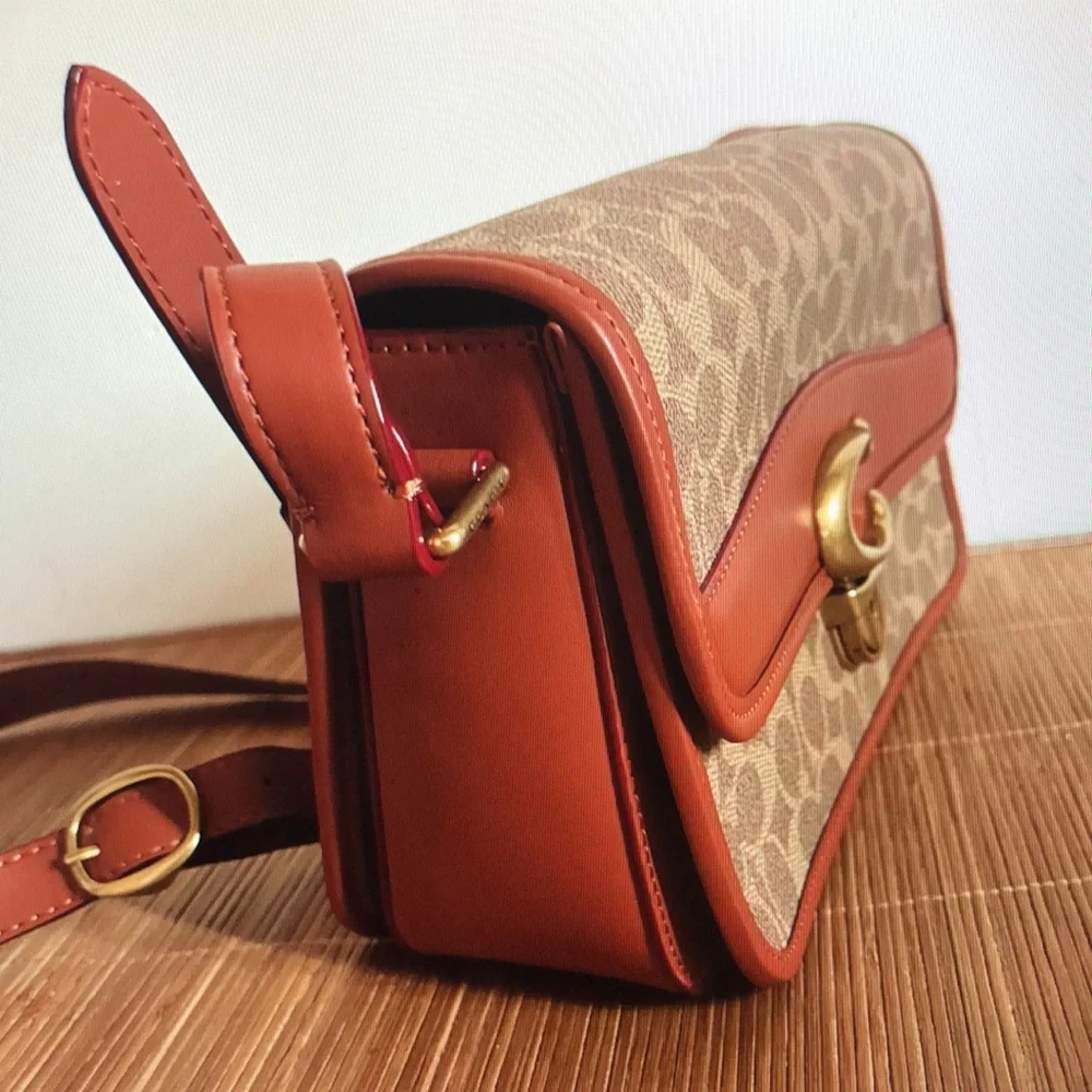 Coach Studio Shoulder Bag In Signature Canvas Brass/Tan/Rust - Picture 2 of 6